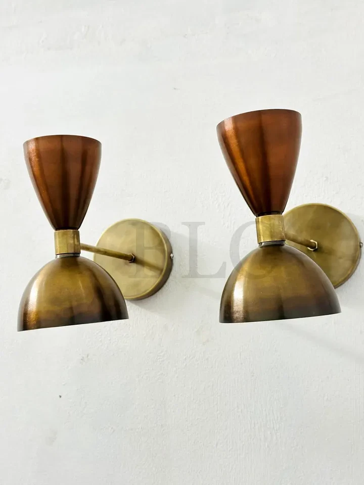 Mid Century Italian Wall Sconce Diabolo Bedside Lamp Pair Handmad Christmas Gift - Image 4 of 4