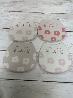 Kitty Cat Coasters Set Of 4 Ceramic Coasters - Cork Back - 10 Strawberry Street