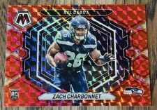 2023 Mosaic NFL Debut Zach Charbonnet RC Red Prizm Seattle Seahawks Rookie