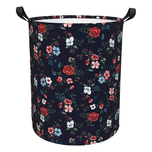 Collapsible Laundry Basket Floral Pattern Large Organization Clothes Hampers - Picture 1 of 6