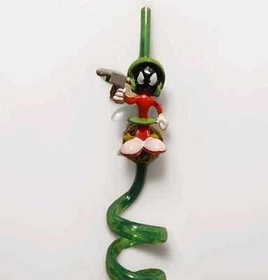 Marvin The Martian Straw Crazy Plastic Twisted Looney Tunes Warner Bros Red 11''