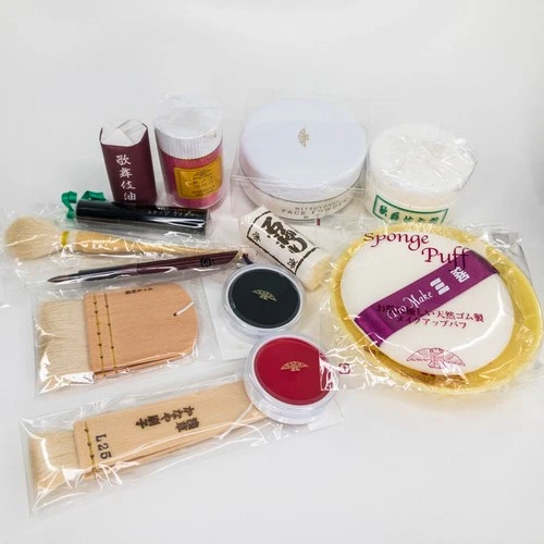 Geisha, Maiko or Kabuki White Oshiroi Shiro-Nuri 14 Item Professional Makeup Set