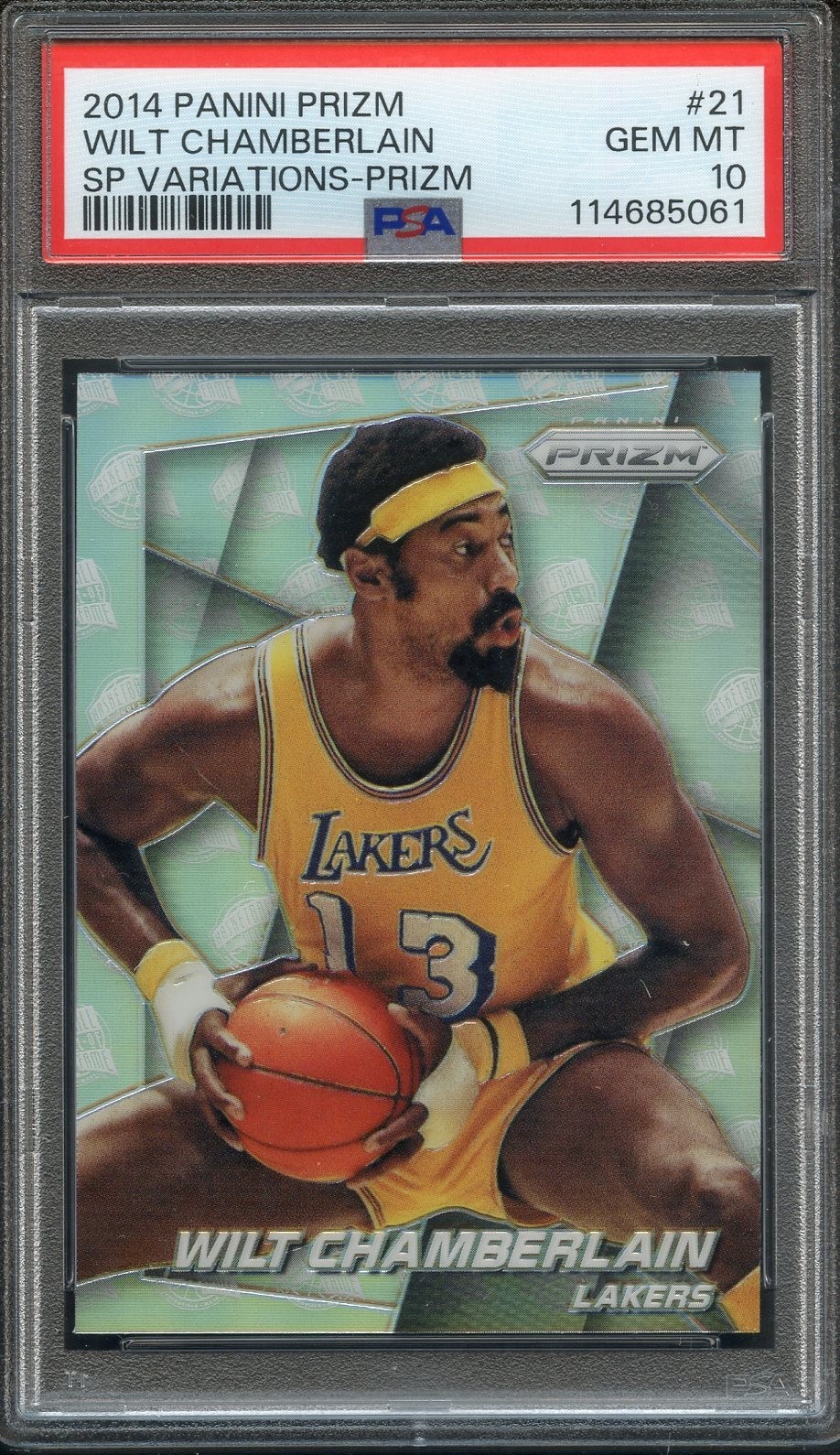 2014 Panini SP Variations Prizm #21 Wilt Chamberlain PSA 10 Los Angeles Lakers