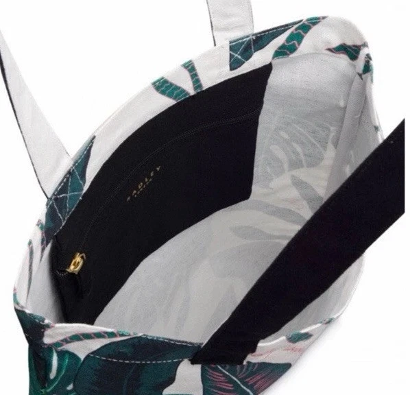 Bolsa tote Hilary Radley London Winter Gardens estampa de folhas nova sem etiquetas - Imagem 3 de 4