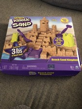 Kinetic Sand Beach Sand Kingdom Playset with 3lbs of Beach Sand, includes Molds