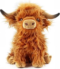 28cm Highland Cow Plush Doll Baby Stuffed Animal Soft Toys Scottish Cow New-USA