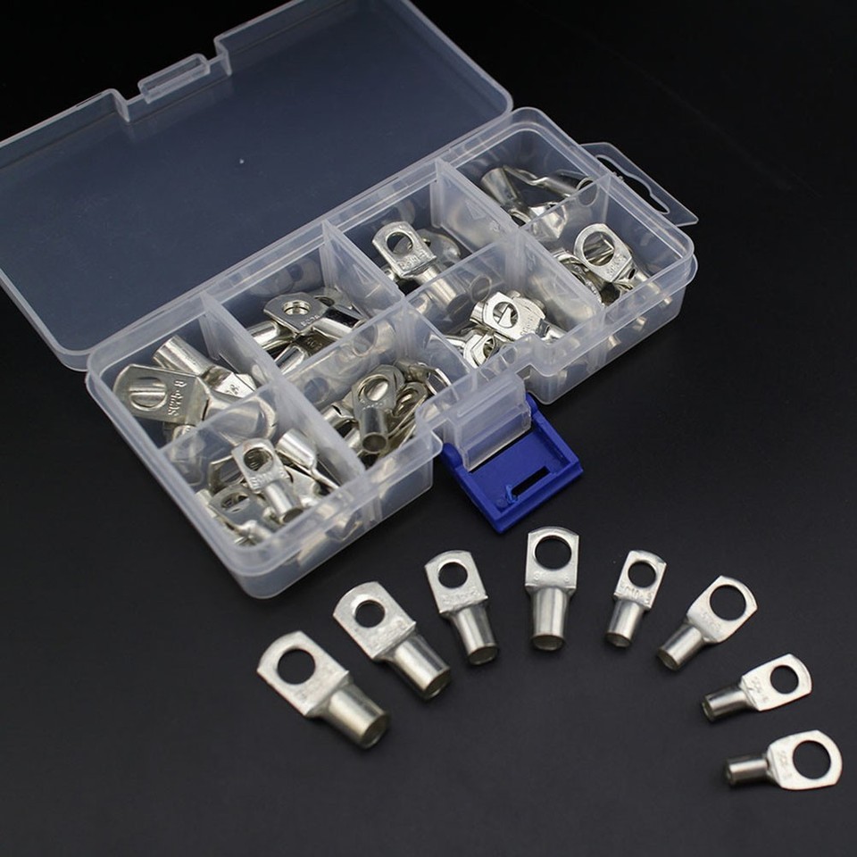 Threaded Copper Connecters Copper Electrical Terminal Connectors Ring Durable Crimp Connectors ...