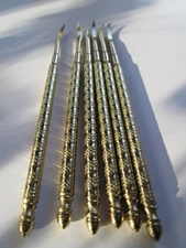 6  Vtg. Gold Tone 5"  Metal Picks for NUTS/ Seafood/ LOBSTER/ Crabs