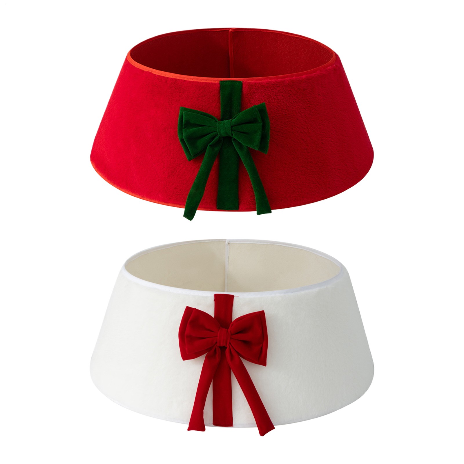 Christmas Tree Collar Red Velvet Folable Christmas Tree Ring Tree Skirt