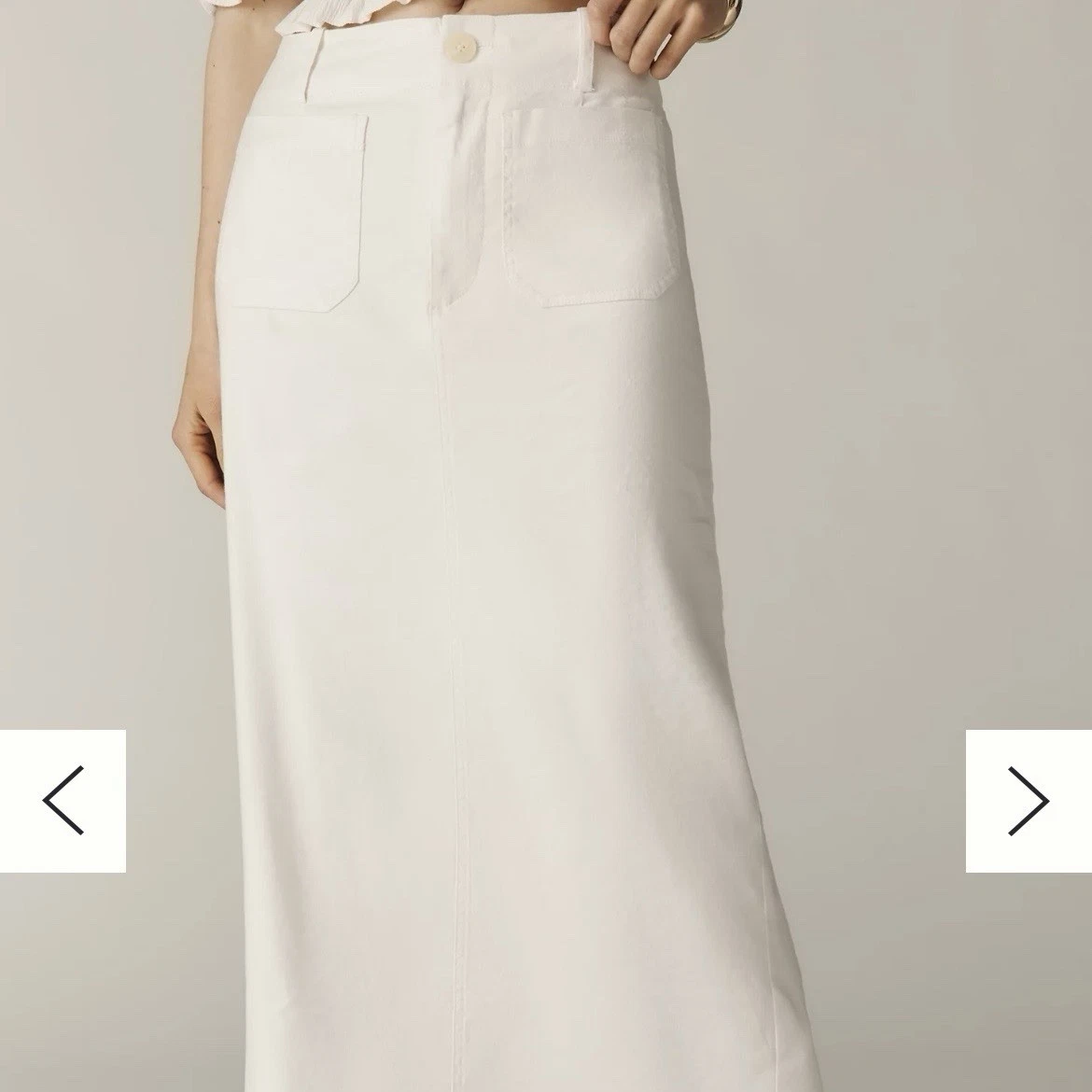 Maeve Colette Maxi Skirt Size XL Ivory Linen Blend Capsule Minimalist Neutral
Opens in a new window