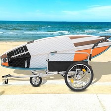 Heavy Duty Bike Cargo Trailer 110lb Capacity Steel Frame Stroller Pull Cart