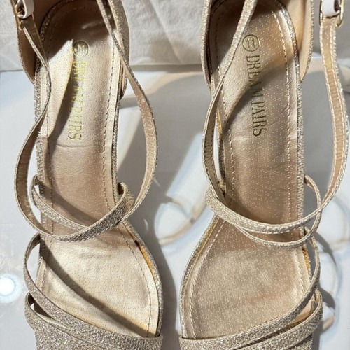 Women's Dream Pairs Gold Sandals heels size 11 Special Occasions - Picture 2 of 7