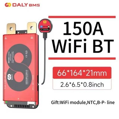 Daly WIFI BMS LiFePo4 Li-ion 4S-20S 12V-72V 40A-500A Smart BMS+Wifi Module lot