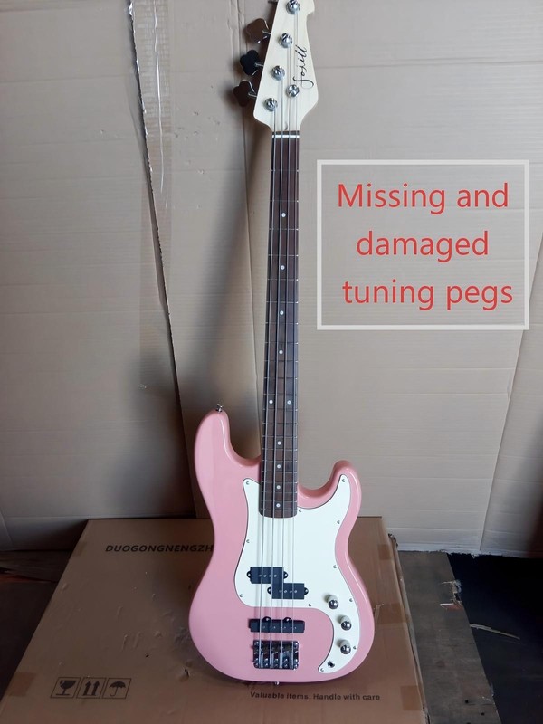 Open Box 4 String Electric Bass Guitar Rosewood Fretboard Maple Neck In Pink