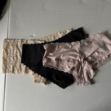 Victoria Secret Panties Lot 3 Size Large Lace Trim Cheeky Hipster Underwear NWT