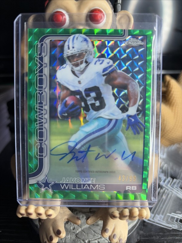 2025 Topps Chrome - Autographs Javonte Williams Green Geometric /99 #BA-JAWI