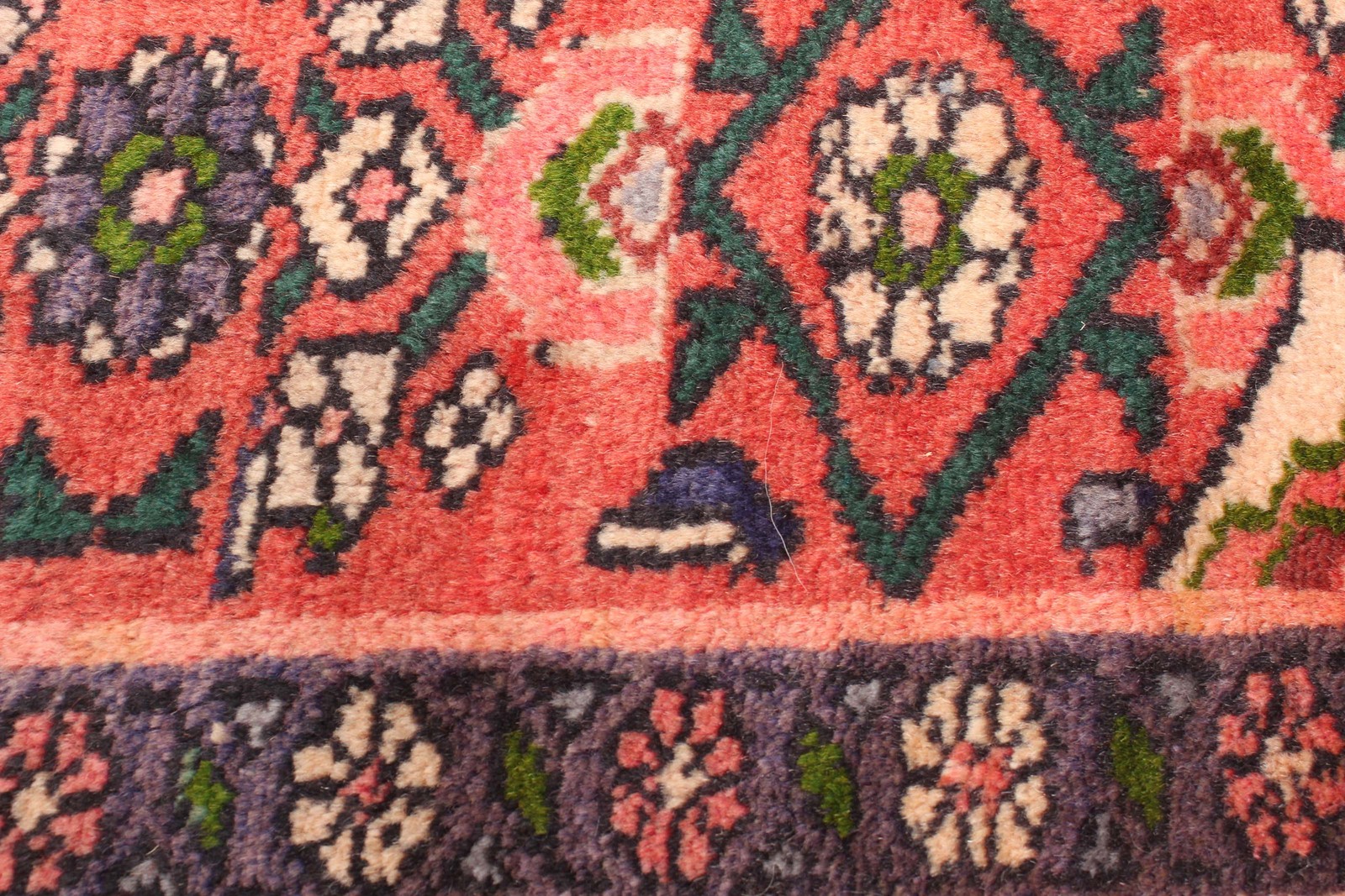 Vintage Red Traditional 4'4" x 7'10" Hand-Knotted Oriental Wool Area Rug