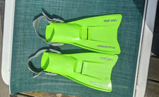 Youth Adjustable U.S. Divers Rip Fin Scuba Snorkel Fins Lime Green 9 to 13 S/M