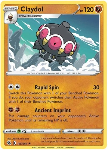 Claydol - 145/264 - Rare (Lp) Fusion Strike - Fighting  Pokémon