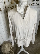 New! Ebb & Flow Beige Zip-Up Activewear Jacket Lightweight Size Medium