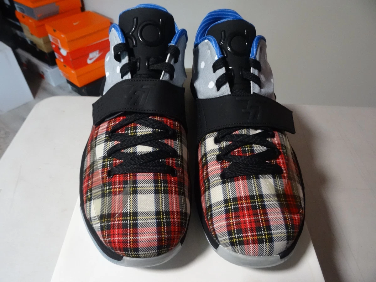 Nike KD 7 EXT CNVS QS Plaid Polka Dot Men 9.5 University Red Black 726439-600 Nike KD 7 EXT Plaid Polka Dot Kevin Durant Basketball Shoes  main image 2