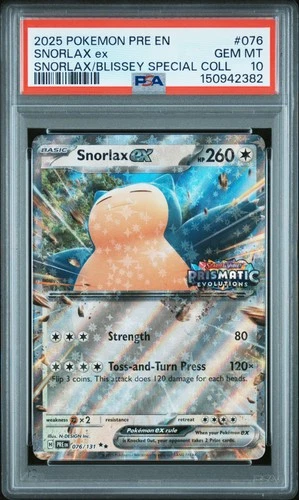 2025 POKEMON PRE EN-PRISMATIC EVOLUTIONS #076 SNORLAX EX PSA 10