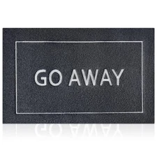 Large Go Away Door Mat for Front Door Welcome Mat Funny Entrance Rubber Rugs