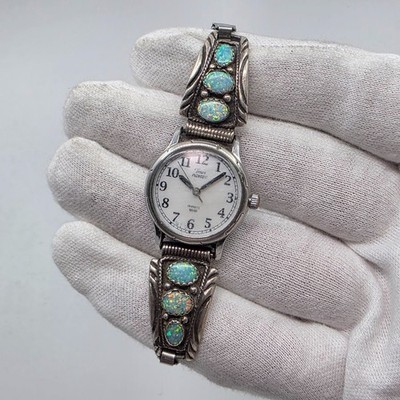 Navajo Opal & Sterling Silver Ladies Watch Womens New Battery Vintage