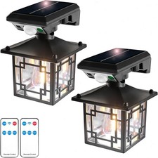 2X Solar Wall Lights Lantern Motion Sensor Light LED Outdoor Garden Fence Lights