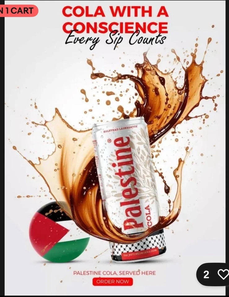 Sugar Free Palestine Cola pack of 24Cans 330ml - Same-Day Dispatch✅ - Image 2 of 2