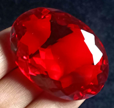 106.35 Ct Natural Blood Red Mozambique Ruby Oval Certified Flawless EGL Gem 6JHC