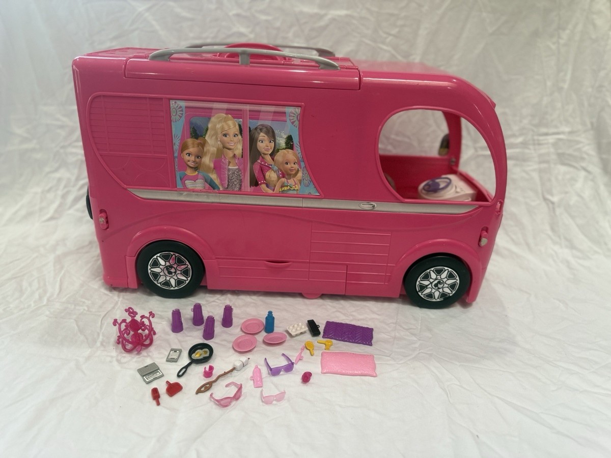 Barbie Pop Up Motor Home Pink RV Dream Camper Van Playset 2014