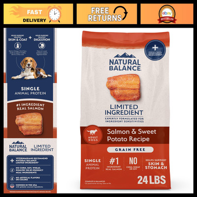 Limited Ingredient Dog Food, Salmon & Sweet Potato, 24 lb - Grain-Free, Healthy