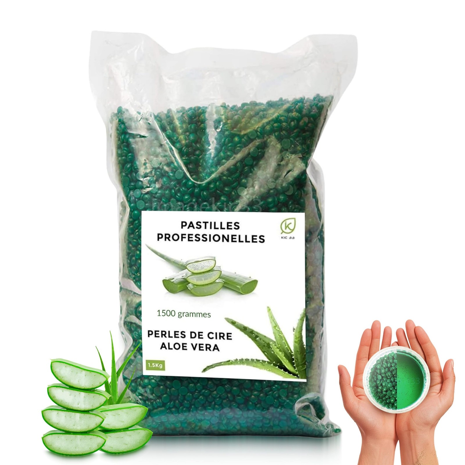 Cire pelable aloé vera 1.5kg pour peaux sensibles et épilation sans douleur