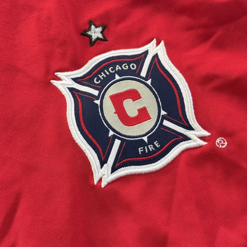 Chaqueta Chicago Fire Para Hombres XL Roja Azul Marino MLS Fútbol Adidas Cremallera Completa Pista 3 Rayas Foto 3 de 4