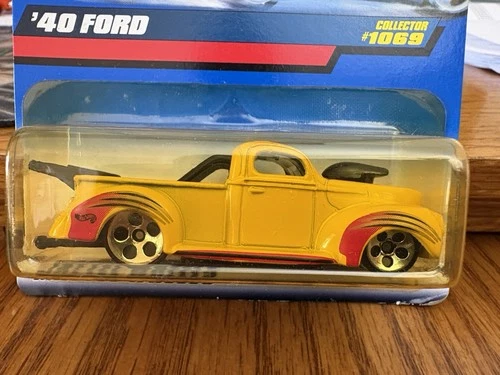 1999 Hot Wheels '40 Ford Drag Truck #1069 Yellow Pickup Truck VINTAGE