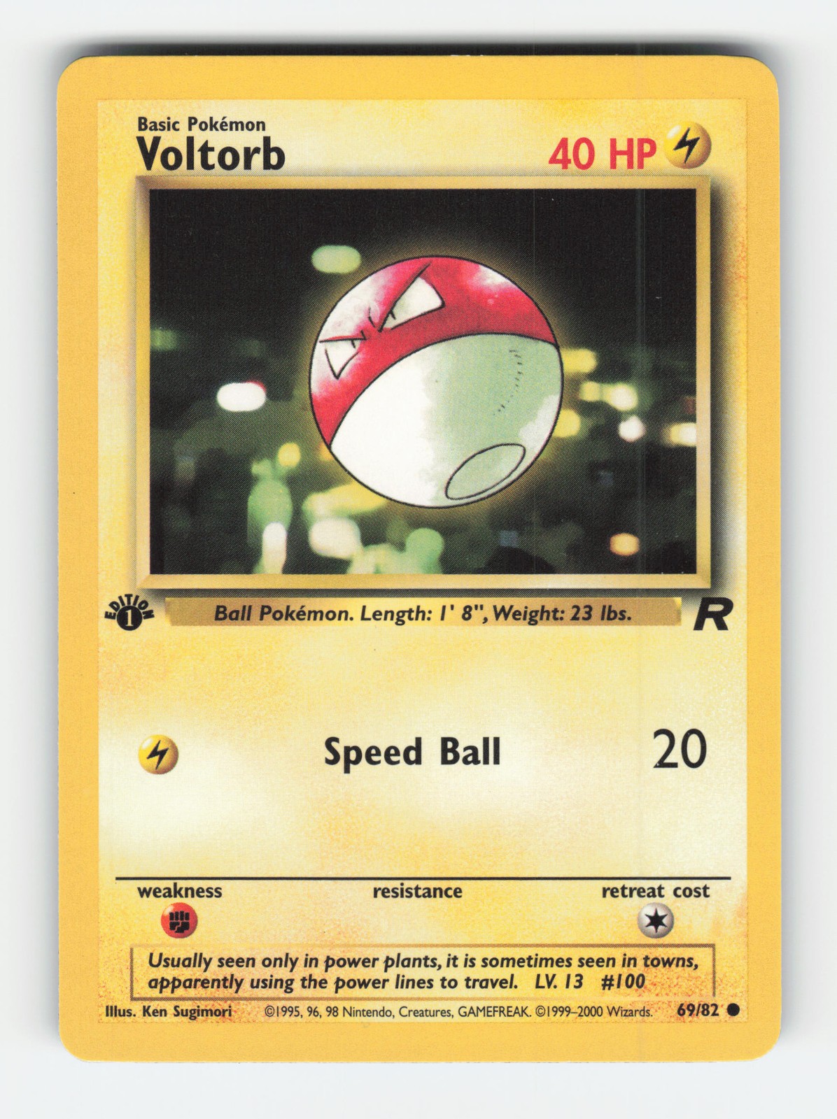 Team Rocket #69/82 Voltorb 1st Edition Common Near Mint or Better