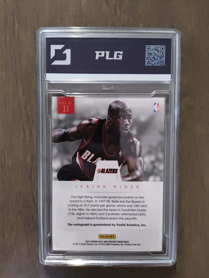 Autógrafo Isaiah Rider com classificação PLG (China). 2013 Elusive Ink Auto NBA Dunk Legend - Imagem 2 de 2