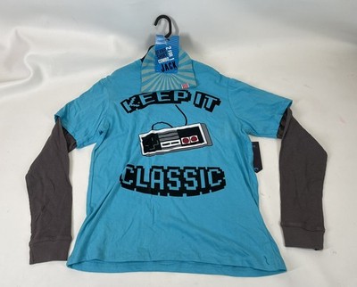 Retro Video Game Shirt Beanie Combo Boys Size XL Blue Jack DMD Keep It Classic