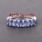 Natural Tanzanite Gemstone with 925 Sterling Silver Ring for Women's #4521