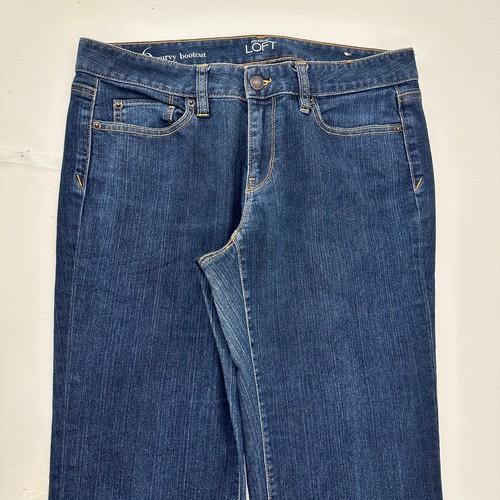 Loft Curvy Bootcut Women's size 6 Dark Wash Blue Denim jeans - Picture 2 of 5
