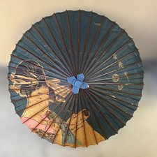 Japanese Girl Pattern Japanese Umbrella Blue Pink Traditional Paper Used