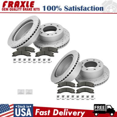 Front Rear Disc Brake Rotors +Ceramic Pads for Chevy Silverado 2500 HD 2011-2019