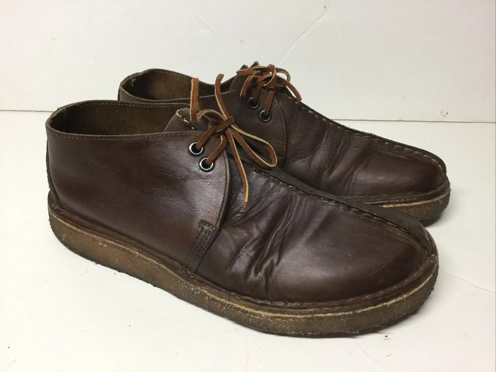 Suola in crepe originale Clarks Desert Trek da uomo US 8.5 36449 marrone in pelle