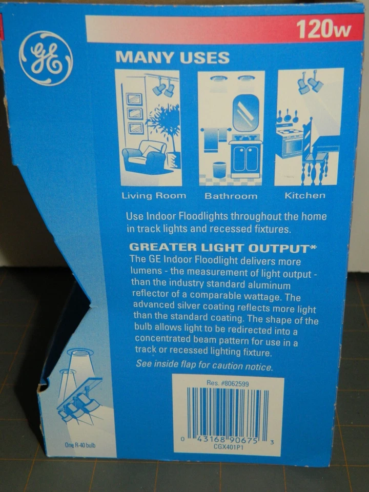 GE Indoor Floodlight R-40 120 WATT 120R/FL Bulb Lamp Non-LED FREE SHIP - Image 3 of 4
