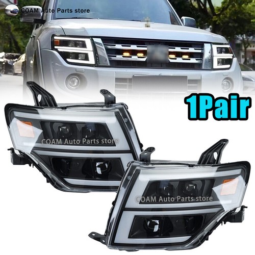 Pair For 2009-2021 Mitsubishi Pajero Montero V93 V97 Dynamic LED Front Headlight - Picture 1 of 19