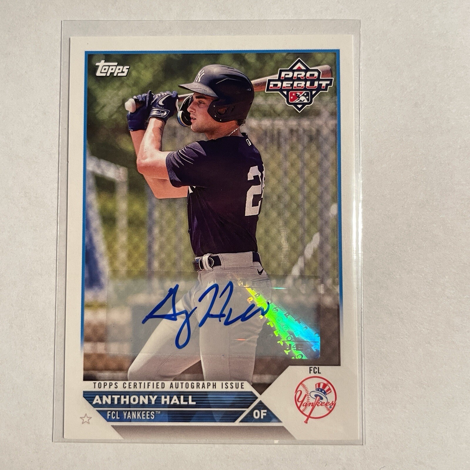 Anthony Hall RC AUTO - 2023 Topps Pro Debut Autographs #PD-13 FCL Yankees