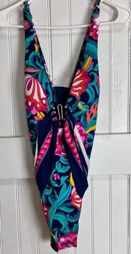 Trina Turk Swim & Spa One Piece Swimsuit Blue Multicolor Color Size: 14 NWT - Picture 7 of 17