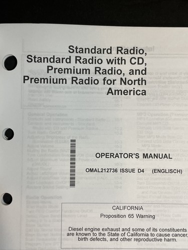 Manual del operador John Deere para radio estándar/premium omal212736 - Imagen 2 de 4