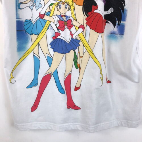 Vintage Sailor Moon T-Shirt Pretty Guardian Toei Animation White Men's S Cotton - Picture 23 of 24